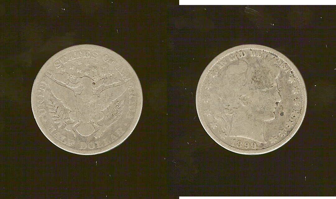 ÉTATS-UNIS D'AMÉRIQUE 1/2 Dollar Barber 1899 TB